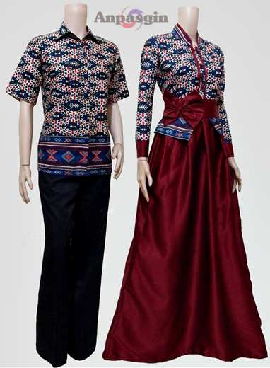 Model Desain Baju Batik Muslim Terbaru 2017