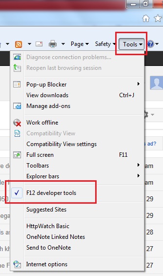 How to use developer tools in IE  ( Internet Explorer ) onlysapep.blogspot.in only sap ep  blogspot 