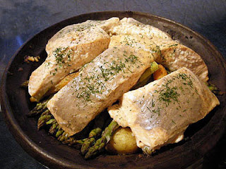 Tajine de saumon aux légumes printanier