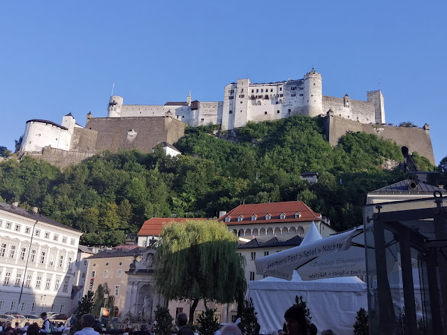 Hohensalzburg Fortress as seen from the Kapitelplatz square