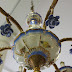 Blue Porcelain Roses on a vintage Chandelier