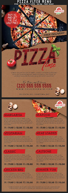  Pizza Promotion Flyer Menu Template