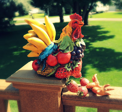 Frooster the fruit rooster.