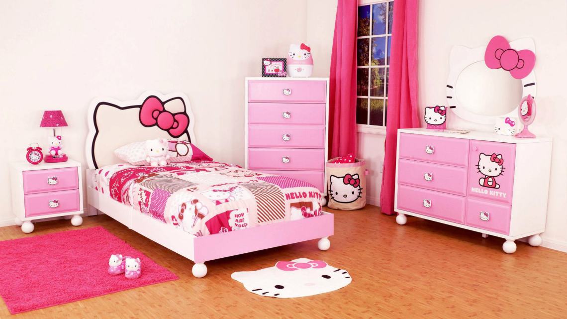 35 Desain Kamar Tidur  Hello Kitty untuk Anak Perempuan 