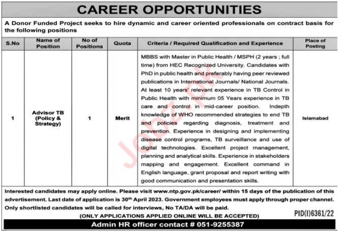 National TB Control Program  jobs in 2023