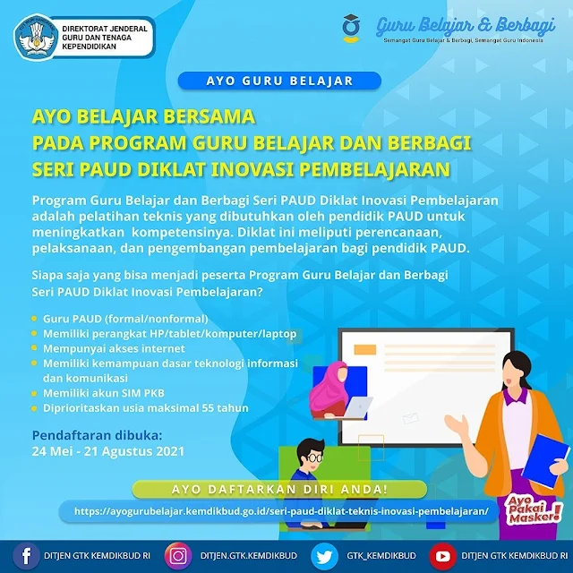 Program Guru Belajar dan Berbagi seri Diklat Inovasi Pembelajaran Jenjang PAUD