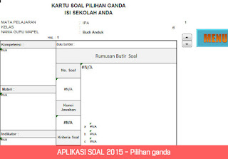 APLIKASI SOAL 2015 - Pilihan ganda