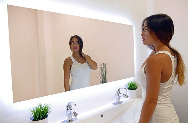 Women looking on  Wall bathroom Mirror