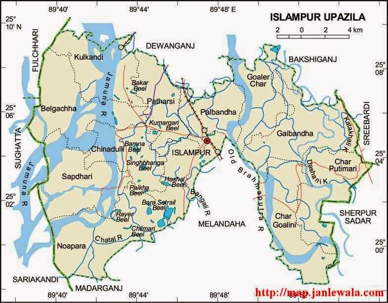 islampur upazila map of bangladesh