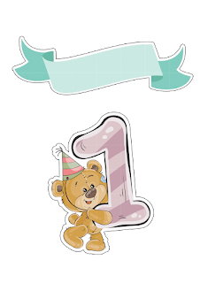 Free Printable Cake Toppers with Bears and Numbers.