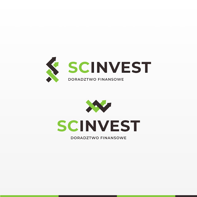 Projekt logo SCInvest kolorystyka: zielony i brązowy