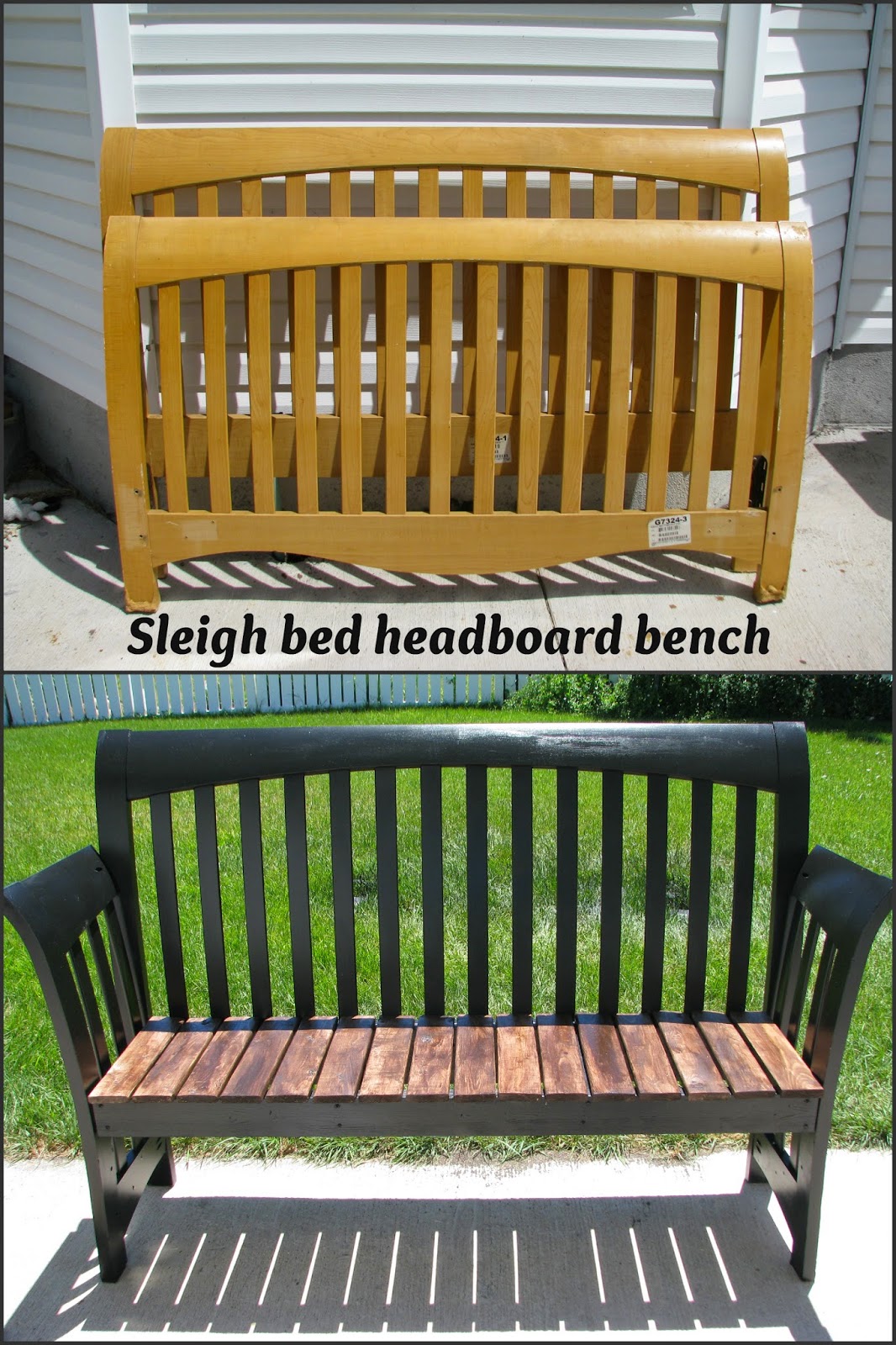 http://www.mysocalleddiyblog.com/2014/07/sleigh-bed-headboard-bench.html