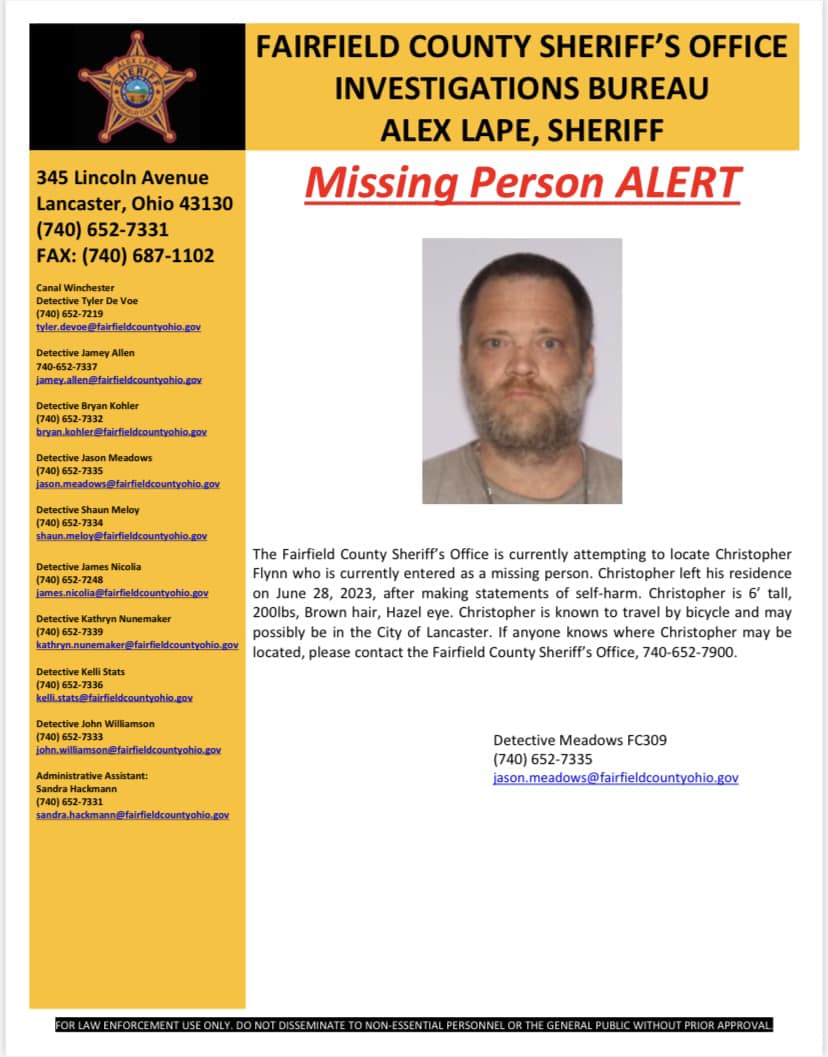 Missing Person Flyer Christopher Flynn