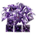 Loose Cubic Zirconia Amethyst Color Square Shape AAA Quality Stones