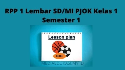 RPP 1 Lembar SD/MI PJOK Kelas 1 Semester 1