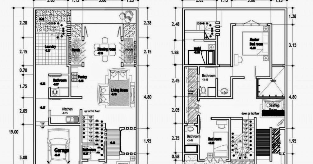 Denah Rumah  Minimalis  2 Lantai  Type  150  Desain Rumah  