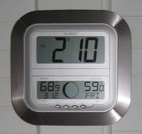 My new favorite gadget, clock with indoor & outdoor temps!