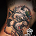wolf new school. lobo tattoo