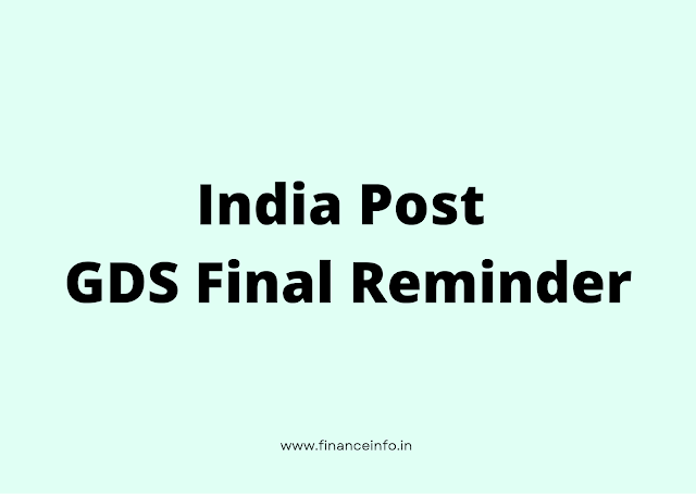 India Post GDS Final Reminder