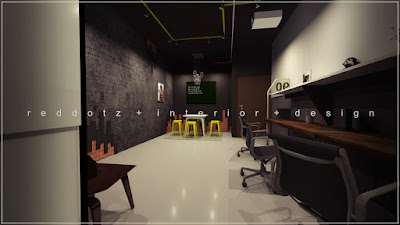 industrial rustic soho office meeting area design 3D Malaysia
