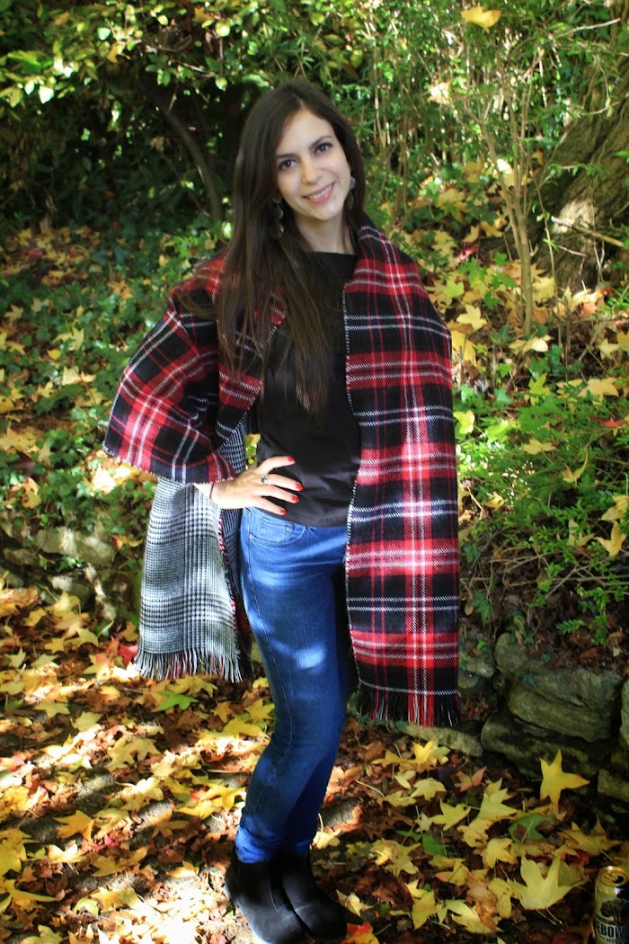 New Look perfect red tartan scarf