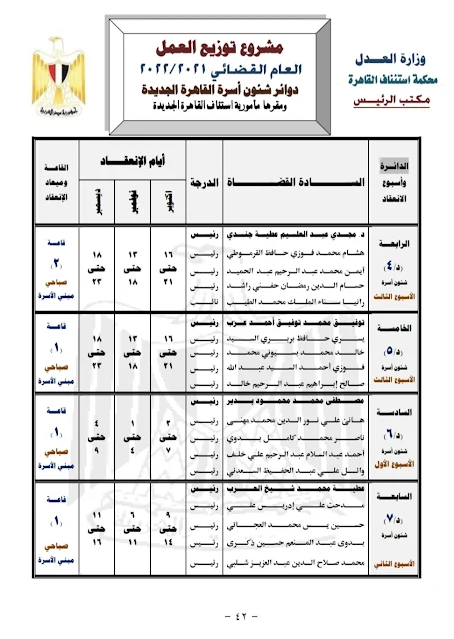 (16) دوائر شئون أسرة القاهرة الجديدة  ( ٢٠٢٢ )  مقرها  مأمورية إستئناف القاهرة الجديدة