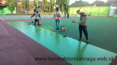 Jasa Pembuatan Lapangan Tenis Finishing Flexy Pave