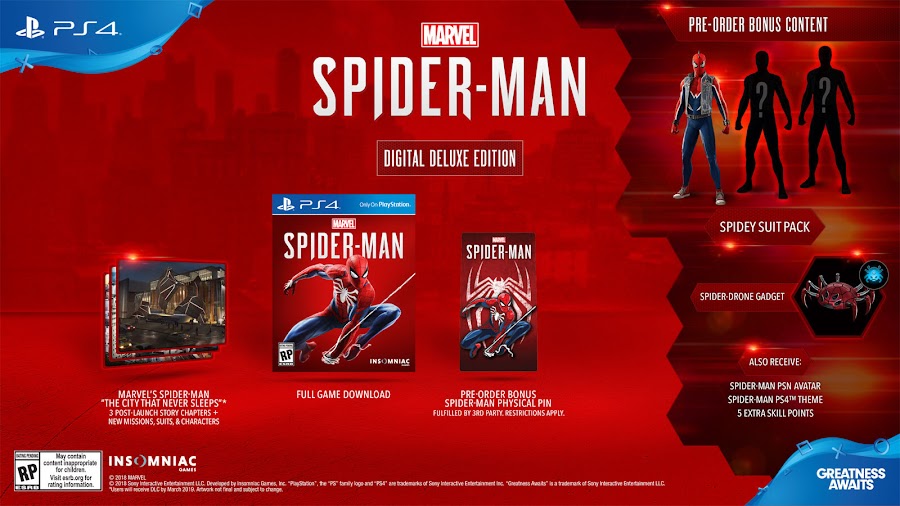 marvel's spider-man game ps4 digital deluxe edition