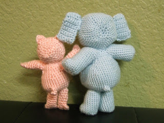 Crocheted Piggie and Gerald Dolls/Figurines