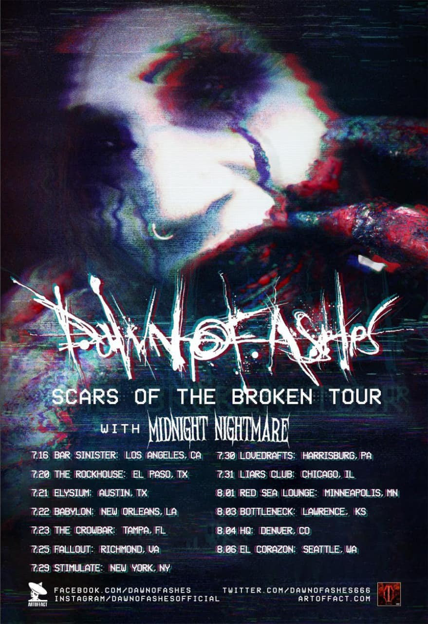 DAWN OF ASHES Reveal Summer Dates for SCARS OF THE BROKEN 2022 Tour!