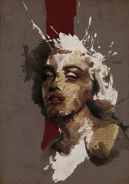 Florian Nicolle ilustrações a mão corridas rostos manchados