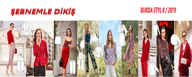 burda dergisi ağustos 8/2019 sayısı pantolon ceket etek 