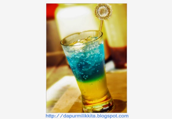 Resep Membuat Minuman Sky Blue Punch Drink Soda (Sirup Biru Langit)