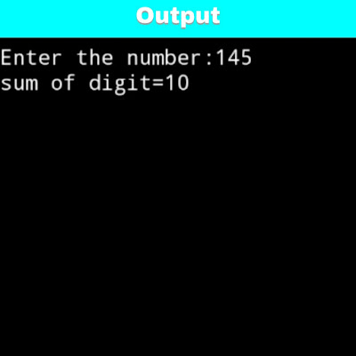 C program to print digit sum using while loop