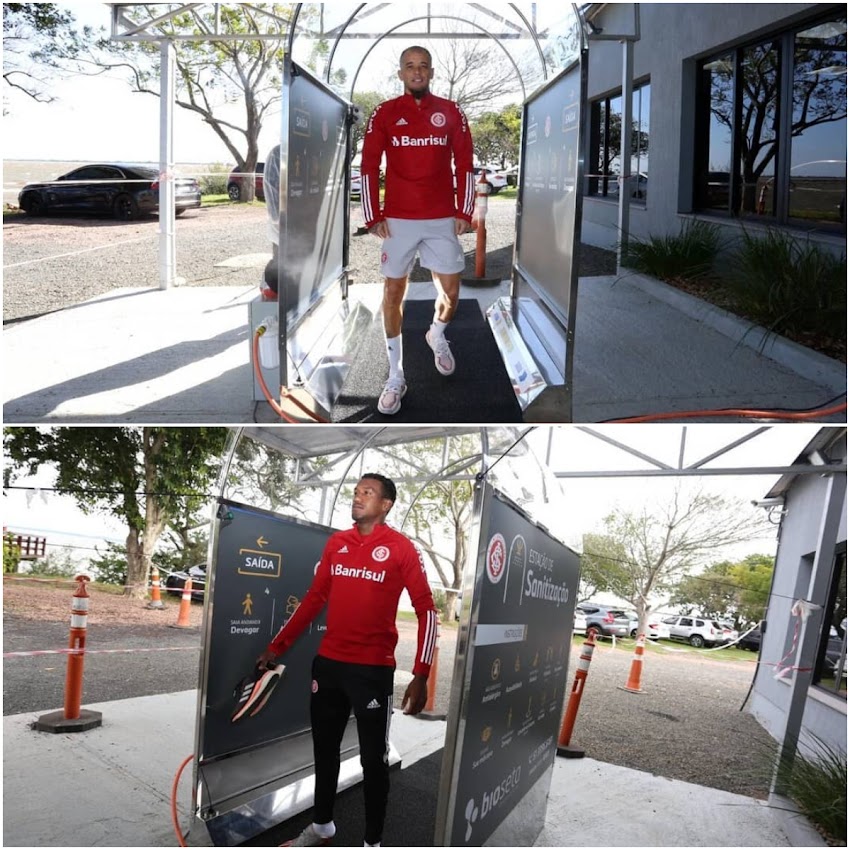 Inter de Porto Alegre instaló una cabina desinfectante para los jugadores