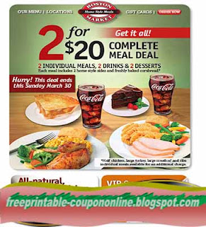 Free Printable Boston Market Coupons