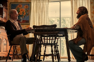 Kelsey Grammer as Chuck Smith and Jonathan Roumie as Lonnie Frisbee in Jesus Revolution