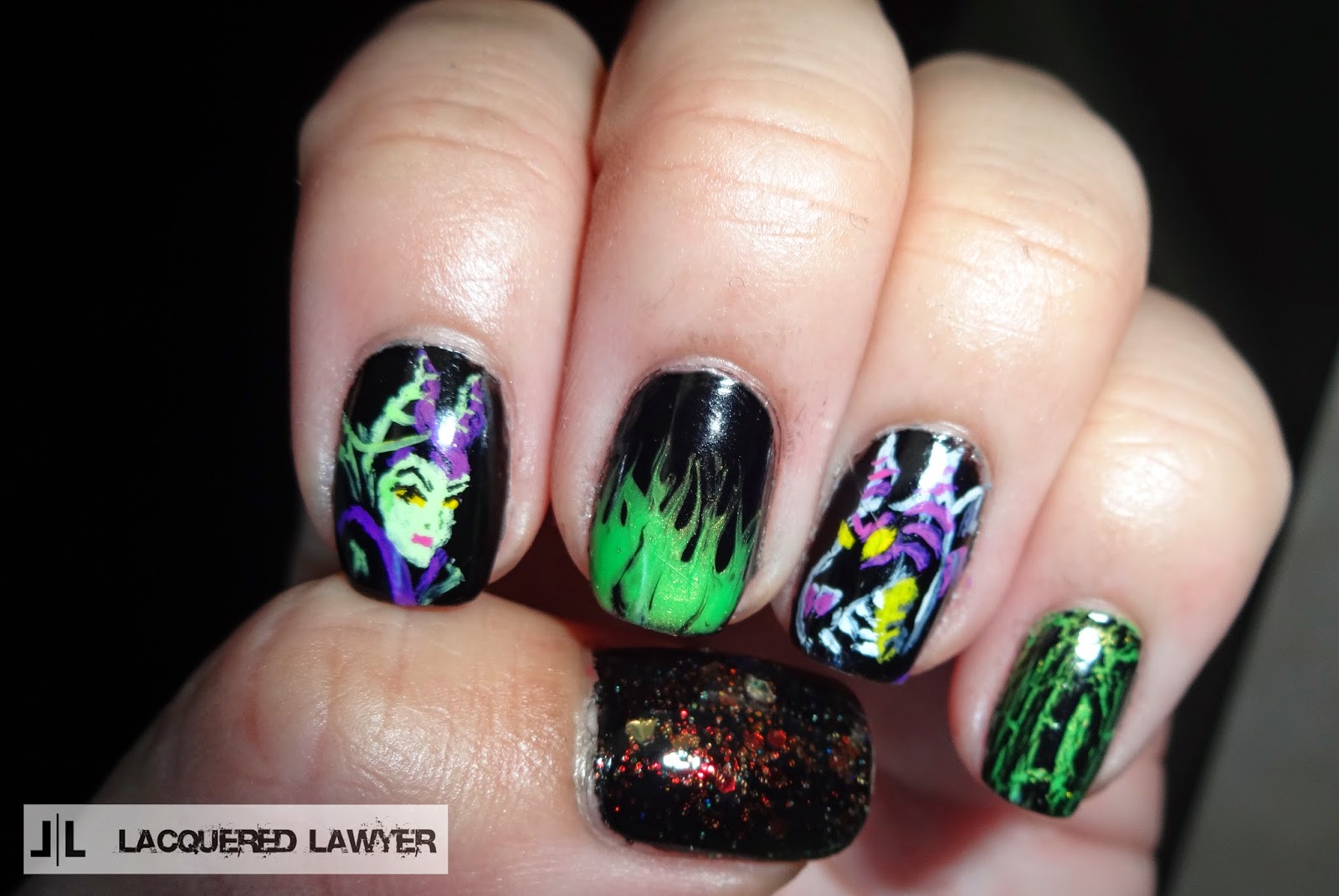 Maleficent Nail Art