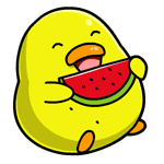 emoticones de pato comiendo sandia