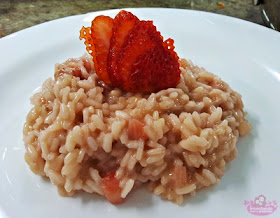 Risoto de morangos com espumante