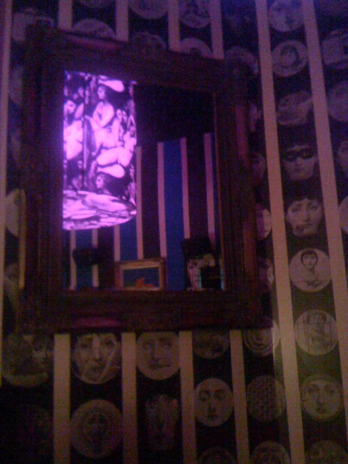 Essentially they have a room that's covered in wallpaper of Fornasetti's 