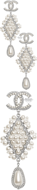 Chanel silver pearl strass clip-on earrings #brilliantluxury
