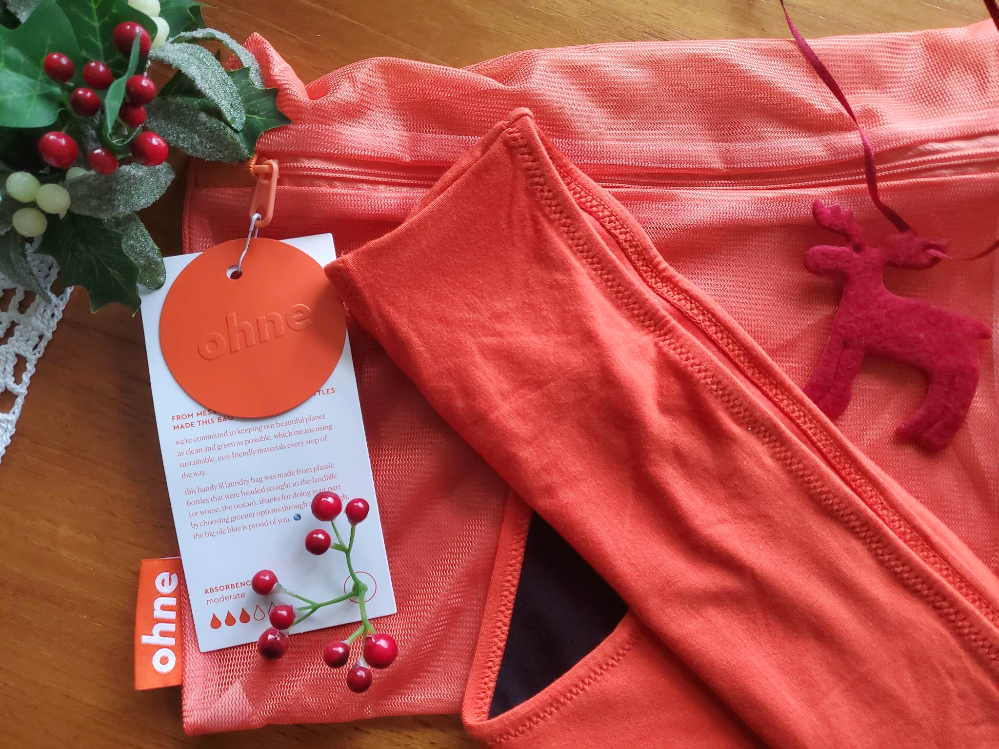 Ohne high waisted period pants in orange
