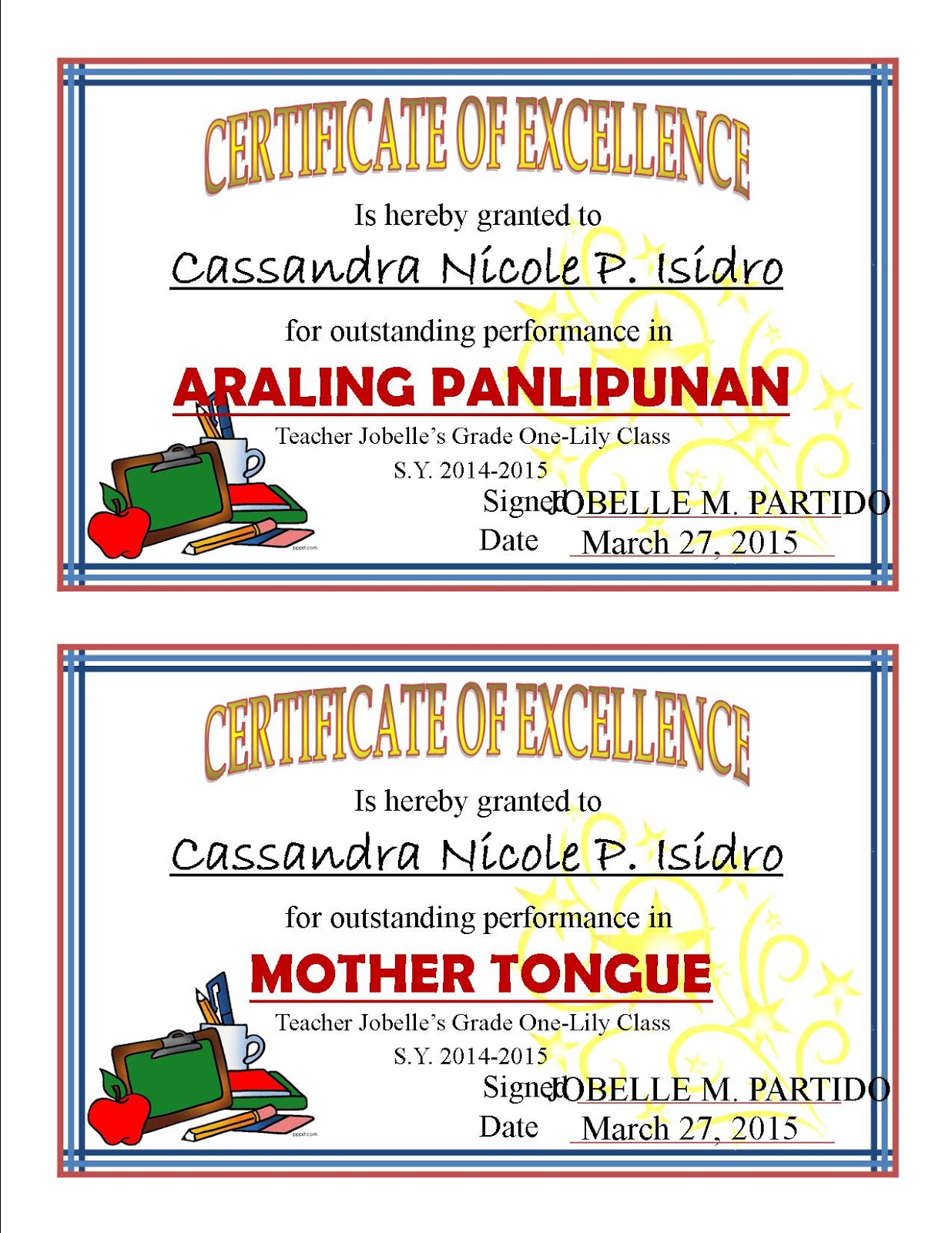 Top 10 Cert & Subject Achiever Template Samples - DepEd LP's