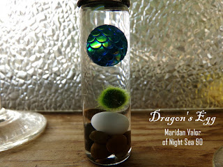 Dragon's Egg Marimo Vial; no photo editing done here, pure dragon magic. Yes, yes that is a real dragon's egg, isn't it amazing?