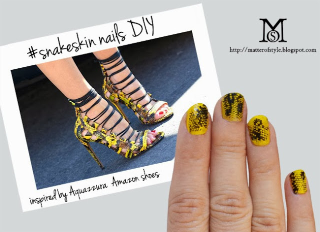 diy snakeskin print manicure, diy nails, diy stencil, diy manicure