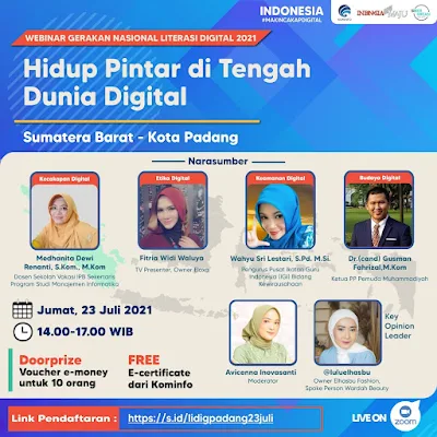 Yuk, Ikuti Webinar KEMENTERIAN KOMINFO RI HIDUP PINTAR DI TENGAH DUNIA DIGITAL