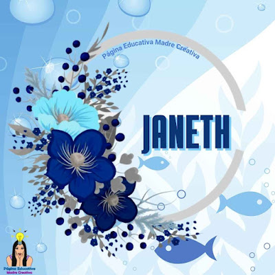 Pin Nombre Janeth para imprimir gratis GAFETE