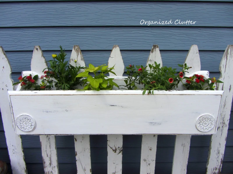 A Picket Fence & A Repurposed Furniture Window Box www.organizedclutterqueen.blogspot.com