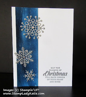 Showflake card made with Brusho Paint, Shimmer Paint and Stampin Up Shimmery Cardstock